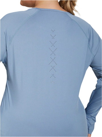 Maglia da allenamento in tessuto a maglia con elasticità a 4 vie per taglie forti per donne